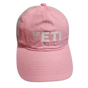 Yeti‎ Coolers Pink Mesh Trucker Hat Womens Adjustable Snapback Embroidered Logo